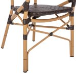 ΠΟΛΥΘΡΟΝΑ ΑΛΟΥΜΙΝΙΟΥ BAMBOO LOOK ΚΑΦΕ ΚΑΙ ΚΑΦΕ PE RATTAN FB95926.01 56x62x95Yεκ. - Image 9