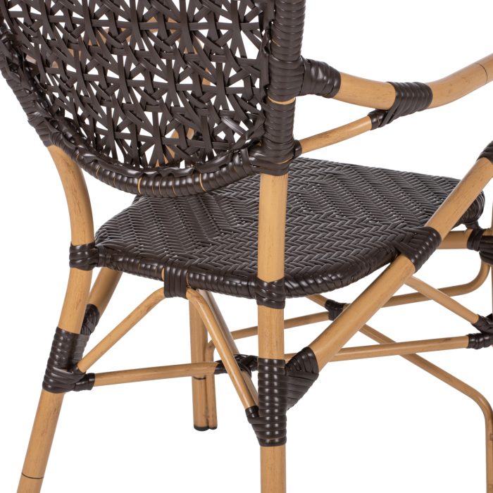 ΠΟΛΥΘΡΟΝΑ ΑΛΟΥΜΙΝΙΟΥ BAMBOO LOOK ΚΑΦΕ ΚΑΙ ΚΑΦΕ PE RATTAN FB95926.01 56x62x95Yεκ. - Image 10