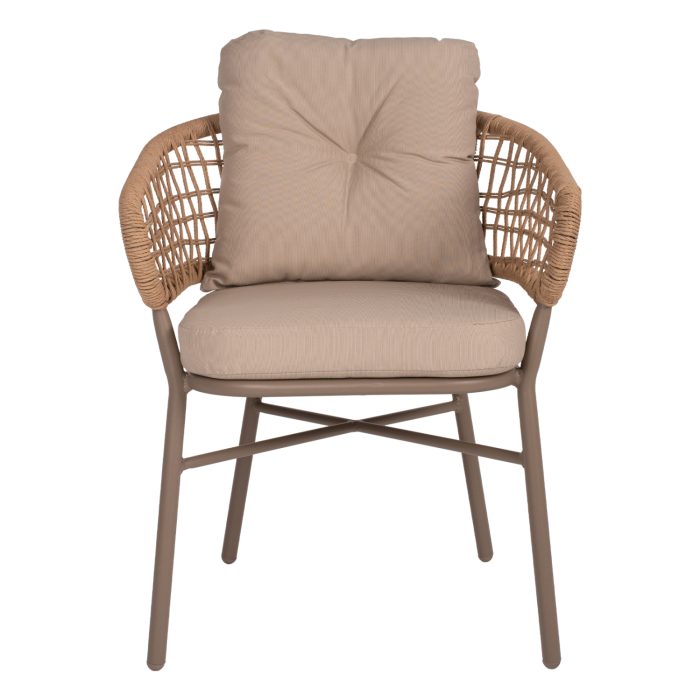 ΠΟΛΥΘΡΟΝΑ ΑΛΟΥΜΙΝΙΟΥ ΜΟΚΑ ΕΠΑΓΓΕΛΜ. RATTAN & ΜΑΞΙΛΑΡΙ ΜΠΕΖ FB95863.02 60x56x84 εκ. - Image 3