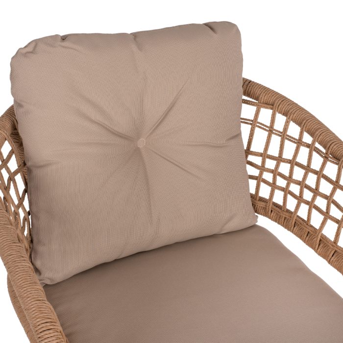 ΠΟΛΥΘΡΟΝΑ ΑΛΟΥΜΙΝΙΟΥ ΜΟΚΑ ΕΠΑΓΓΕΛΜ. RATTAN & ΜΑΞΙΛΑΡΙ ΜΠΕΖ FB95863.02 60x56x84 εκ. - Image 7