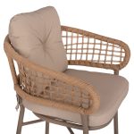 ΠΟΛΥΘΡΟΝΑ ΑΛΟΥΜΙΝΙΟΥ ΜΟΚΑ ΕΠΑΓΓΕΛΜ. RATTAN & ΜΑΞΙΛΑΡΙ ΜΠΕΖ FB95863.02 60x56x84 εκ. - Image 8
