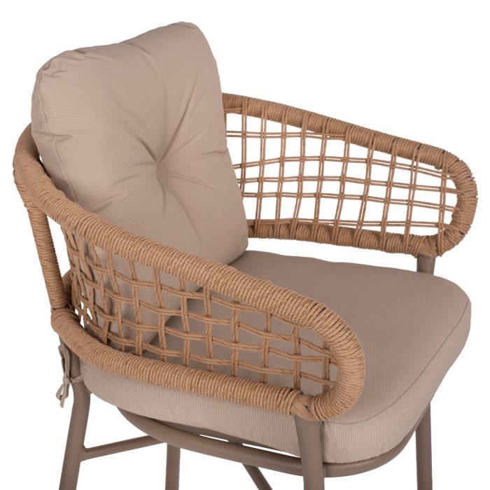 ΠΟΛΥΘΡΟΝΑ ΑΛΟΥΜΙΝΙΟΥ ΜΟΚΑ ΕΠΑΓΓΕΛΜ. RATTAN & ΜΑΞΙΛΑΡΙ ΜΠΕΖ FB95863.02 60x56x84 εκ. - Image 8