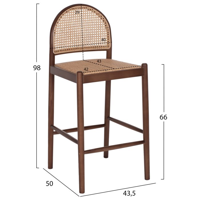 ΣΚΑΜΠΟ ΑΠΟ ΟΞΙΑ-RATTAN ΑΨΙΔΑ ΠΛΑΤΗ ΚΑΡΥΔΙ 47x46x100Yεκ.FB99408.04 - Image 2