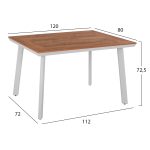 ΣΕΤ ΤΡΑΠΕΖΑΡΙΑΣ 5ΤΜΧ ΤΡΑΠ POLYWOOD 120Χ80 & ΠΟΛ ΜΕΤΑΛΛΙΚΗ TEXTLINE ΛΕΥΚΟ FB911836 - Image 2