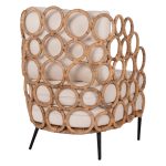 ΠΟΛΥΘΡΟΝΑ FB99341 ΑΠΟ RATTAN-ΜΕΤΑΛΛΟ ΦΥΣΙΚΟ ΧΡΩΜΑ 65x69x86Y εκ. - Image 5