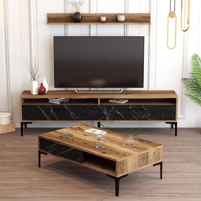 ΣΥΝΘΕΣΗ ΣΑΛΟΝΙΟΥ ΜΕΛΑΜΙΝΗΣ 2ΤΜΧ ΚΑΡΥΔΙ-BLACK MARBLE FB911855.01 - Image 2