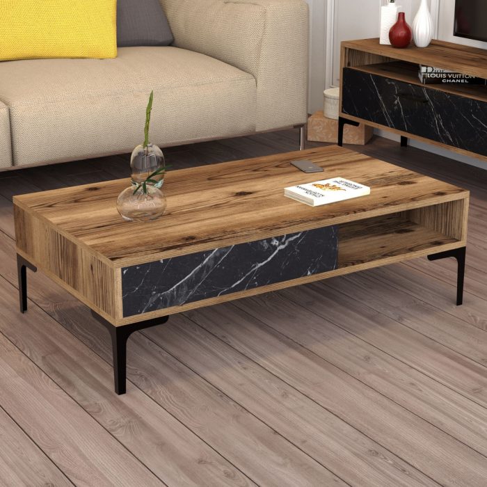 ΣΥΝΘΕΣΗ ΣΑΛΟΝΙΟΥ ΜΕΛΑΜΙΝΗΣ 2ΤΜΧ ΚΑΡΥΔΙ-BLACK MARBLE FB911855.01 - Image 7
