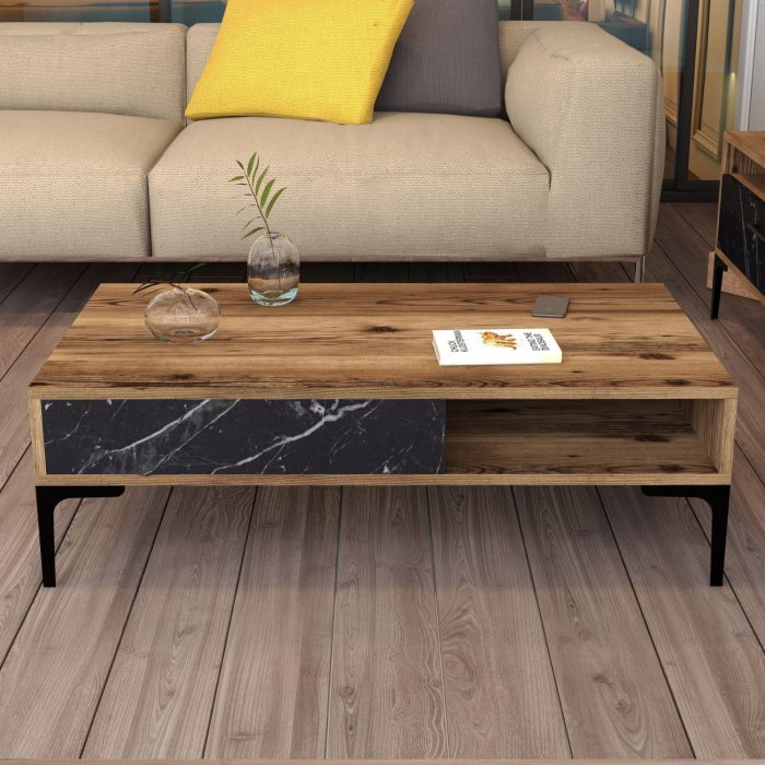 ΣΥΝΘΕΣΗ ΣΑΛΟΝΙΟΥ ΜΕΛΑΜΙΝΗΣ 2ΤΜΧ ΚΑΡΥΔΙ-BLACK MARBLE FB911855.01 - Image 8
