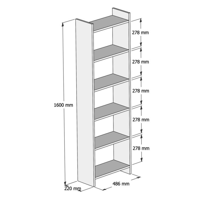 ΒΙΒΛΙΟΘΗΚΗ FB99226.11 ΜΕΛΑΜΙΝΗΣ ΛΕΥΚH 48,5x22x160Υεκ. - Image 2