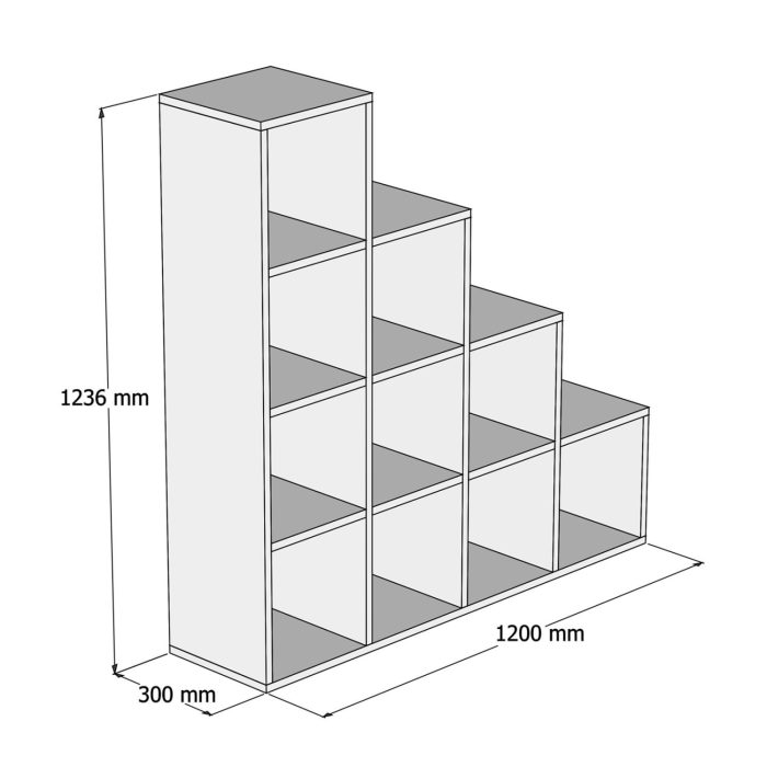 ΒΙΒΛΙΟΘΗΚΗ ΜΕΛΑΜΙΝΗΣ ΛΕΥΚΟ 120x30x123,6Υεκ.FB99238.11 - Image 2