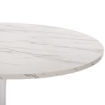 ΤΡΑΠΕΖΙ ΤΡΑΠΕΖΑΡΙΑΣ ΣΤΡΟΓΓΥΛΟ WHITE MARBLE FB99422.01 Φ120x74Yεκ. - Image 4
