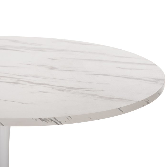 ΤΡΑΠΕΖΙ ΤΡΑΠΕΖΑΡΙΑΣ ΣΤΡΟΓΓΥΛΟ WHITE MARBLE FB99422.01 Φ120x74Yεκ. - Image 4