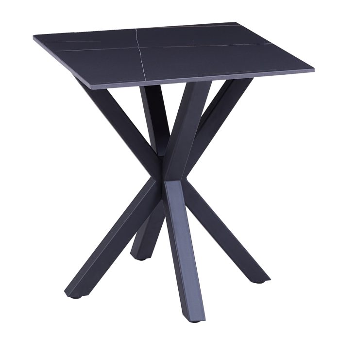 ΒΟΗΘΗΤΙΚΟ ΤΡΑΠΕΖΑΚΙ ΣΑΛΟΝΙΟΥ FB99471.04 BLACK MARBLE TOP-ΜΑΥΡΗ ΜΕΤΑΛ.ΒΑΣΗ 50x50x55Υεκ. - Image 1