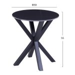 ΒΟΗΘΗΤΙΚΟ ΤΡΑΠΕΖΑΚΙ ΣΤΡΟΓΓΥΛΟ FB99473.04 BLACK MARBLE ΕΠΙΦΑΝΕΙΑ ΜΑΥΡΗ ΒΑΣΗ Φ50x55Yεκ. - Image 2