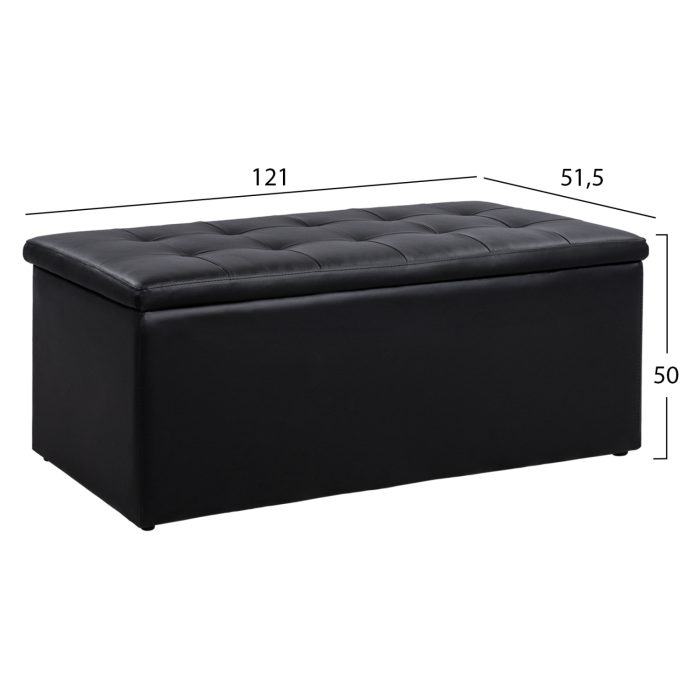 ΣΚΑΜΠΟ ΜΕ ΑΠΟΘΗΚΕΥΤΙΚΟ ΧΩΡΟ ΜΑΥΡΟ FB9223.01 121x51.5x50Υ εκ. - Image 2