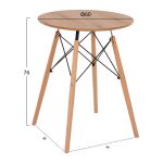 ΤΡΑΠΕΖΙ ΣΤΡΟΓΓΥΛΟ FB90060.04 ΦΥΣΙΚΟ ΧΡΩΜΑ MDF-ΠΟΔΙΑ ΟΞΙΑΣ ΣΕ ΦΥΣΙΚΟ ΧΡΩΜΑ Φ60Χ76Υεκ. - Image 2