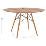 ΤΡΑΠΕΖΙ ΣΤΡΟΓΓΥΛΟ FB98454.04 MDF ΣΕ ΦΥΣΙΚΟ-ΠΟΔΙΑ ΟΞΙΑΣ ΣΕ ΦΥΣΙΚΟ Φ120Χ75Υεκ. - Image 2