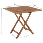 ΤΡΑΠΕΖΙ ΤΕΤΡΑΓΩΝΟ ΠΤΥΣΣΟΜΕΝΟ FB99544 TEAK ΣΕ ΦΥΣΙΚΟ ΧΡΩΜΑ 80x80x75Yεκ. - Image 2