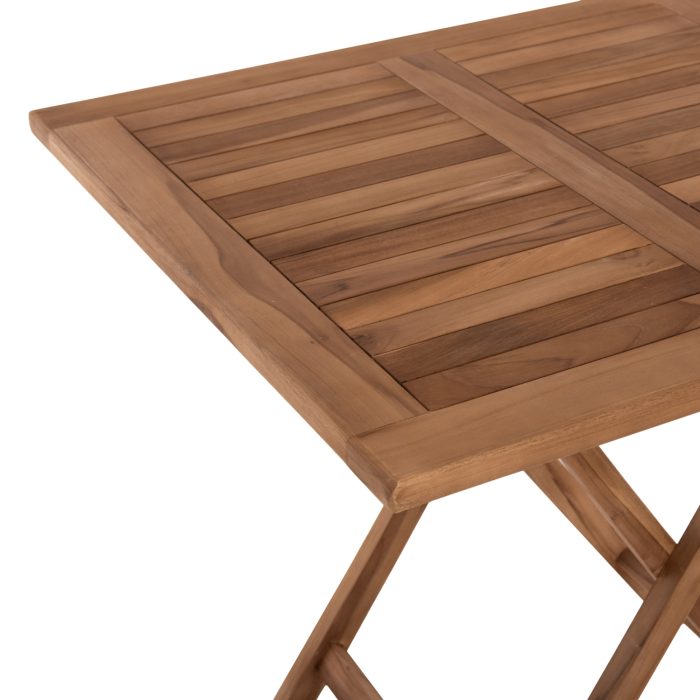 ΤΡΑΠΕΖΙ ΤΕΤΡΑΓΩΝΟ ΠΤΥΣΣΟΜΕΝΟ FB99544 TEAK ΣΕ ΦΥΣΙΚΟ ΧΡΩΜΑ 80x80x75Yεκ. - Image 5
