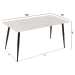 ΤΡΑΠΕΖΙ ΤΡΑΠΕΖΑΡΙΑΣ SINTERED STONE FB99588.02 WHITE MARBLE 160x90x76Y εκ. - Image 2
