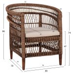 ΠΟΛΥΘΡΟΝΑ FB99635.01 ΞΥΛΟ ΜΑΟΝΙ ΜΕ RATTAN ΚΑΦΕ-ΛΕΥΚΟ ΜΑΞΙΛΑΡΙ 80x70x86Υεκ. - Image 2