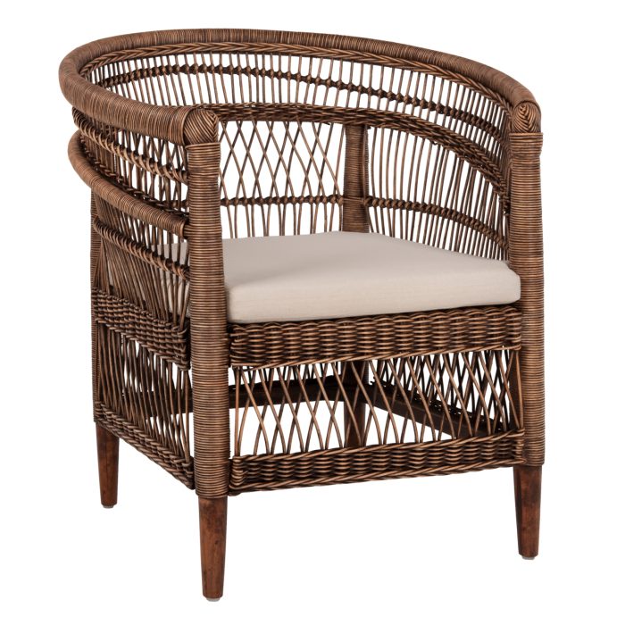 ΠΟΛΥΘΡΟΝΑ FB99635.01 ΞΥΛΟ ΜΑΟΝΙ ΜΕ RATTAN ΚΑΦΕ-ΛΕΥΚΟ ΜΑΞΙΛΑΡΙ 80x70x86Υεκ. - Image 1