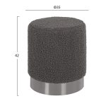 ΣΚΑΜΠΟ FB98408.21 ΑΠΟ ΓΚΡΙ ΜΠΟΥΚΛΕ ΑΣΗΜΙ ΒΑΣΗ Φ35x42Υ εκ. - Image 2