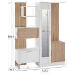 ΕΠΙΠΛΟ ΕΙΣΟΔΟΥ ΜΕ ΡΑΦΙΑ & ΚΑΘΡΕΠΤΗ FB92265 ΛΕΥΚΟ-SONAMA 125,5x37,5x166,5 εκ. - Image 2