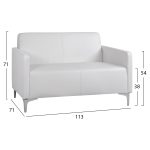 ΚΑΝΑΠΕΣ 2ΘΕΣΙΟΣ FB93159.22 ΜΕ ΛΕΥΚΟ PU 113x71x71Υ εκ. - Image 2