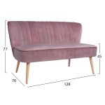 ΚΑΝΑΠΕΣ 2ΘΕΣΙΟΣ ΣΑΠΙΟ ΜΗΛΟ ΒΕΛΟΥΔΟ FB98401.02 128x70x77Υ εκ. - Image 2