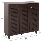 ΠΑΠΟΥΤΣΟΘΗΚΗ-ΝΤΟΥΛΑΠΑ FB99609.01 ΜΕΛΑΜΙΝΗ WENGE-3ΠΟΡΤΕΣ-4ΡΑΦΙΑ 87x32x88Υεκ. - Image 2