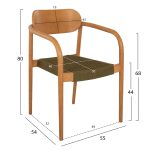 ΠΟΛΥΘΡΟΝΑ FB99636.05 ΞΥΛΟ TEAK ΦΥΣΙΚΟ & ΠΡΑΣΙΝΟ ΣΧΟΙΝΙ 55x54x80Yεκ. - Image 2