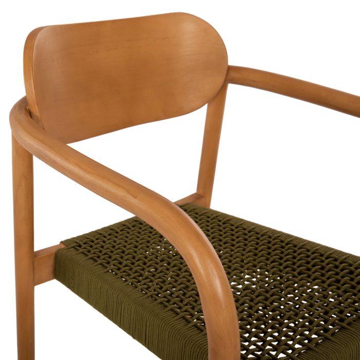 ΠΟΛΥΘΡΟΝΑ FB99636.05 ΞΥΛΟ TEAK ΦΥΣΙΚΟ & ΠΡΑΣΙΝΟ ΣΧΟΙΝΙ 55x54x80Yεκ. - Image 8