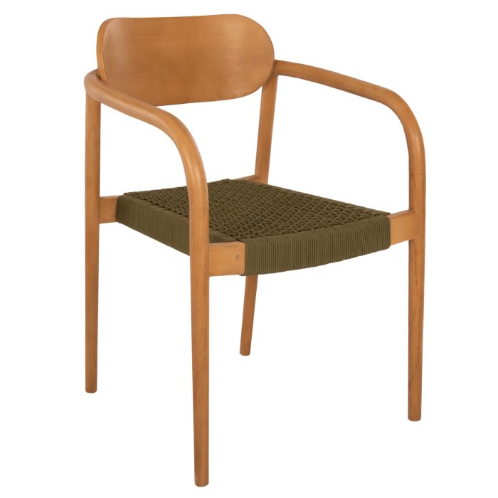 ΠΟΛΥΘΡΟΝΑ FB99636.05 ΞΥΛΟ TEAK ΦΥΣΙΚΟ & ΠΡΑΣΙΝΟ ΣΧΟΙΝΙ 55x54x80Yεκ. - Image 1