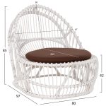 ΠΟΛΥΘΡΟΝΑ FB99840.02 RATTAN ΛΕΥΚΟ ΜΕ ΚΑΦΕ ΜΑΞΙΛΑΡΙ 80x97x85Υεκ. - Image 2