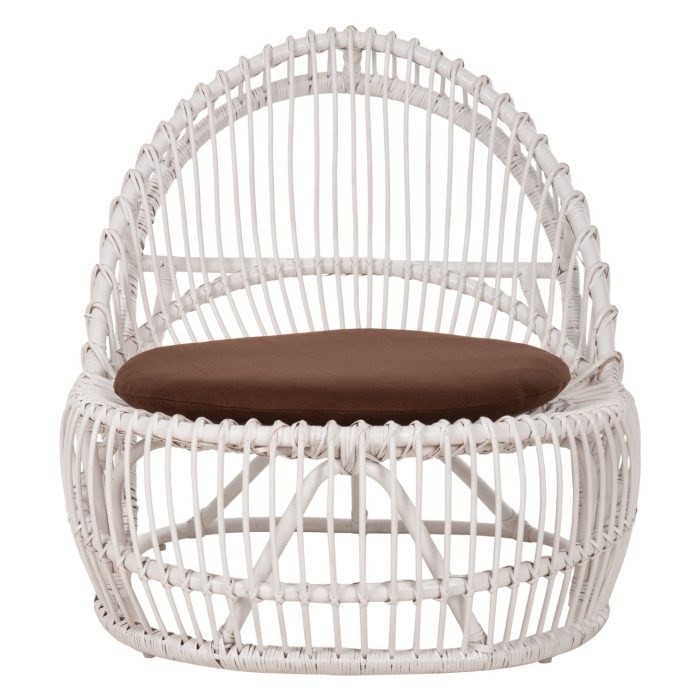ΠΟΛΥΘΡΟΝΑ FB99840.02 RATTAN ΛΕΥΚΟ ΜΕ ΚΑΦΕ ΜΑΞΙΛΑΡΙ 80x97x85Υεκ. - Image 3