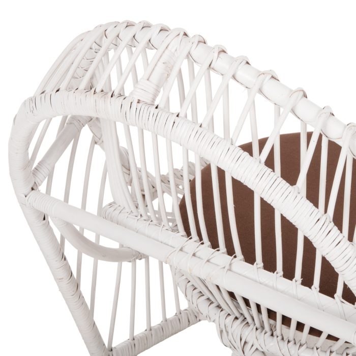 ΠΟΛΥΘΡΟΝΑ FB99840.02 RATTAN ΛΕΥΚΟ ΜΕ ΚΑΦΕ ΜΑΞΙΛΑΡΙ 80x97x85Υεκ. - Image 9
