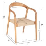 ΠΟΛΥΘΡΟΝΑ FB99874 ΞΥΛΟ ΦΡΑΞΙΝΟΣ ΚΑΙ PAPER ROPE 57x54x78Yεκ. - Image 2