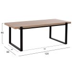 ΤΡΑΠΕΖΙ ΣΑΛΟΝΙΟΥ FB99585.03 MDF SONOMA-ΜΑΥΡΗ ΜΕΤΑΛΛΙΚΗ ΒΑΣΗ 120x60X46Yεκ. - Image 2