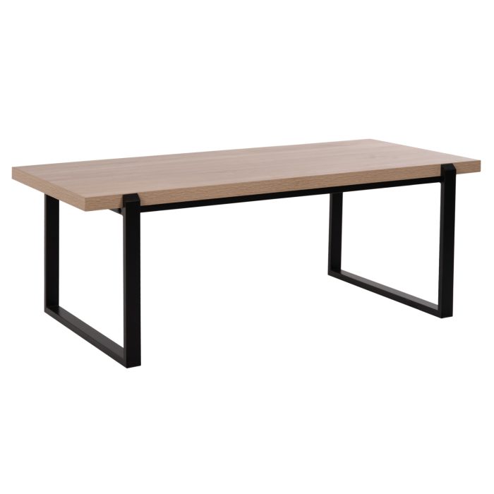 ΤΡΑΠΕΖΙ ΣΑΛΟΝΙΟΥ FB99585.03 MDF SONOMA-ΜΑΥΡΗ ΜΕΤΑΛΛΙΚΗ ΒΑΣΗ 120x60X46Yεκ. - Image 1
