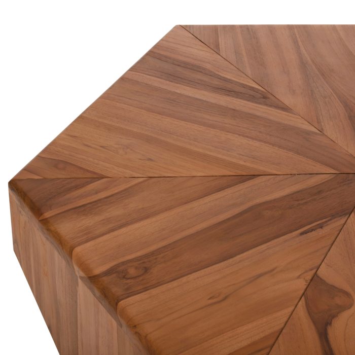 ΤΡΑΠΕΖΙ ΣΑΛΟΝΙΟΥ HEXAGON FB99790 ΞΥΛΟ ΤΕΑΚ ΣΕ ΦΥΣΙΚΟ 114x99x34Yεκ. - Image 4