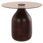 ΒΟΗΘΗΤΙΚΑ ΤΡΑΠΕΖΑΚΙΑ 2ΤΜΧ FB99668 ΞΥΛΟ MANGO-ΓΥΑΛΙ TOP Φ55x49,5Υ & Φ40x36,5Υεκ. - Image 3