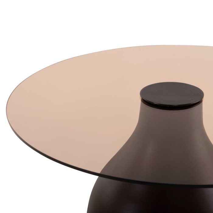 ΒΟΗΘΗΤΙΚΑ ΤΡΑΠΕΖΑΚΙΑ 2ΤΜΧ FB99668 ΞΥΛΟ MANGO-ΓΥΑΛΙ TOP Φ55x49,5Υ & Φ40x36,5Υεκ. - Image 5