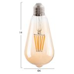 ΛΑΜΠΤΗΡΑΣ FB94188.02 LED FILAMENT 8W E27 DIMMABLE 3000K GOLD - Image 2