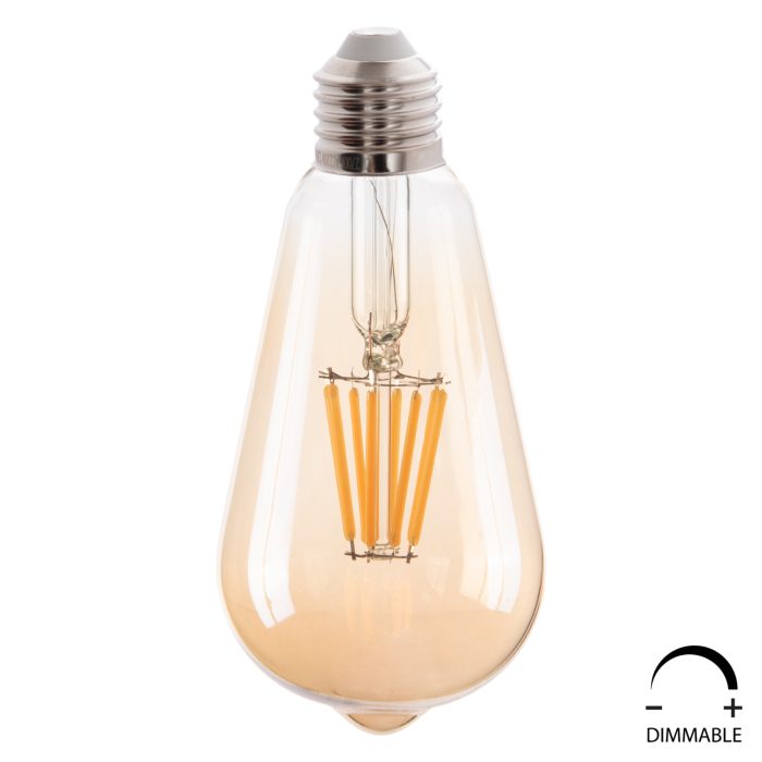 ΛΑΜΠΤΗΡΑΣ FB94188.02 LED FILAMENT 8W E27 DIMMABLE 3000K GOLD - Image 1