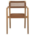 ΠΟΛΥΘΡΟΝΑ FB99637.01 ΞΥΛΟ TEAK ΦΥΣΙΚΟ & ΚΑΦΕ ΣΧΟΙΝΙ 59x54x83Y εκ. - Image 3