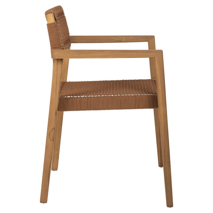 ΠΟΛΥΘΡΟΝΑ FB99637.01 ΞΥΛΟ TEAK ΦΥΣΙΚΟ & ΚΑΦΕ ΣΧΟΙΝΙ 59x54x83Y εκ. - Image 4