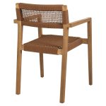 ΠΟΛΥΘΡΟΝΑ FB99637.01 ΞΥΛΟ TEAK ΦΥΣΙΚΟ & ΚΑΦΕ ΣΧΟΙΝΙ 59x54x83Y εκ. - Image 5