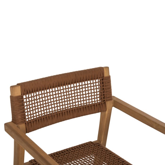 ΠΟΛΥΘΡΟΝΑ FB99637.01 ΞΥΛΟ TEAK ΦΥΣΙΚΟ & ΚΑΦΕ ΣΧΟΙΝΙ 59x54x83Y εκ. - Image 7