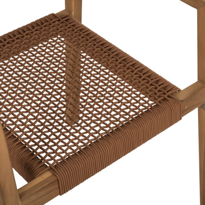 ΠΟΛΥΘΡΟΝΑ FB99637.01 ΞΥΛΟ TEAK ΦΥΣΙΚΟ & ΚΑΦΕ ΣΧΟΙΝΙ 59x54x83Y εκ. - Image 8